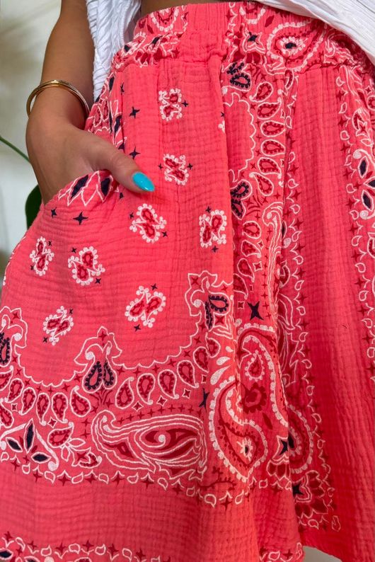 Ole Bubble Cotton Bandana Shorts Watermelon